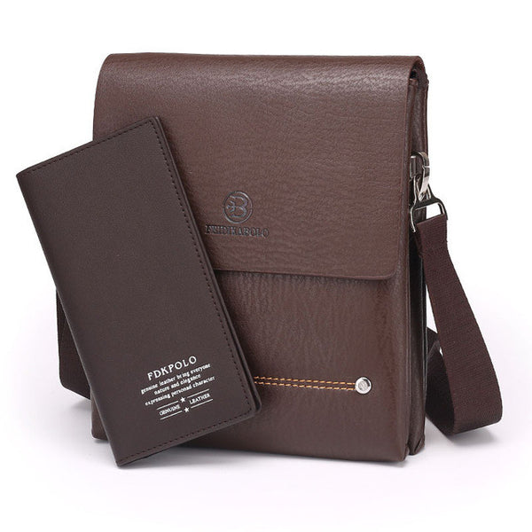 2015 Latest arrival Bilayer Leather Messenger Bag Cheap Men's shoulder bag Specials small leisure satchel Business envelope bag