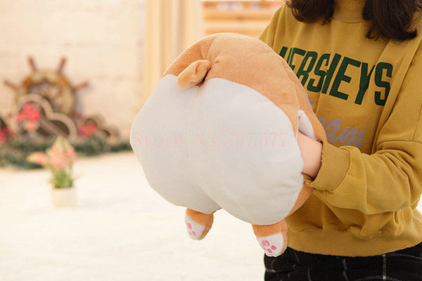 38-42cm Cute New Style Corgi dog arse Plush Toys Winter hand warm big fat arse cloth doll stuffed plush kids toys baby pillow