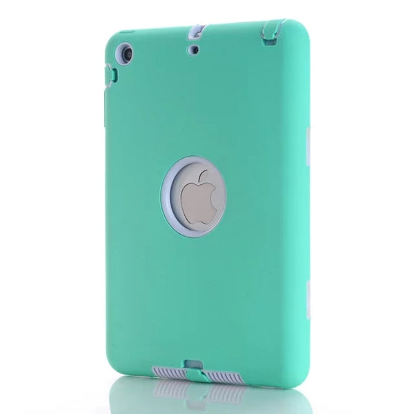 For iPad mini 1/2/3 Retina Kids Baby Safe Armor Shockproof Heavy Duty Silicone Hard Case Cover Screen Protector Film+Stylus Pen