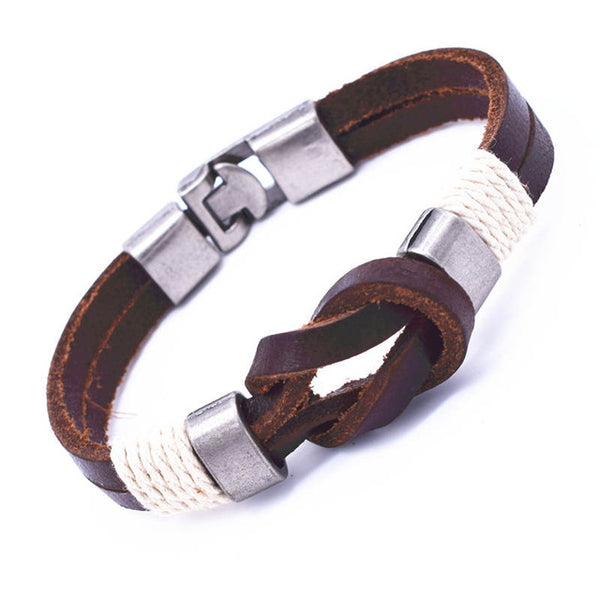 Wholesale Cuff braided Wrap Bracelet & Bangles Men Jewelry Pirate 3 Types Style Genuine Leather Anchor Bracelets Gifts