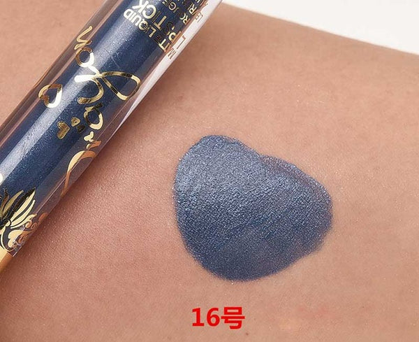 2016 Fashion Color Pigment Nude Velvet Gold Metallic Lipstick Matte Liquid Waterproof Lip Gloss Tattoo Tint Cosmetics