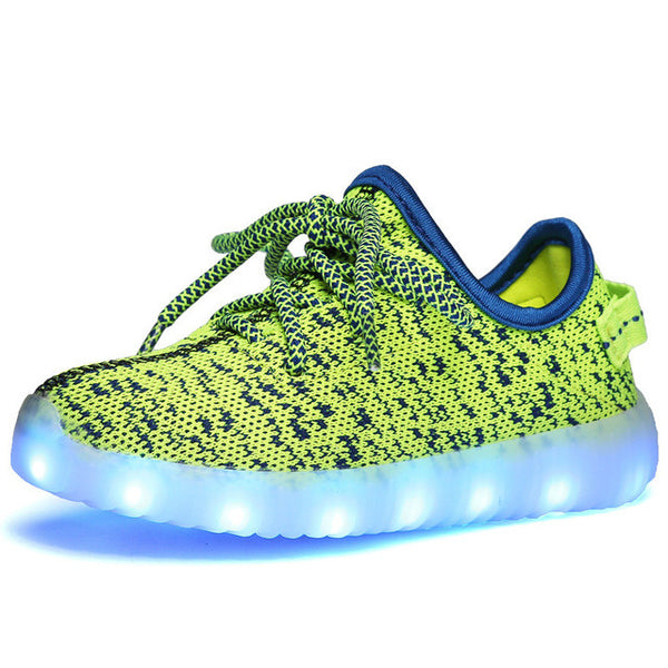 Eur25-37 // usb charging glowing sneakers basket led children shoes kids with lights up luminous shoes girls&boys