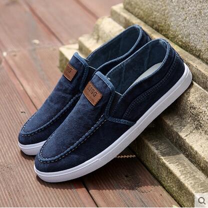 Men canvas new spring autumn fashion men's shoes male breathable comfortable casual lazy shoes men slip on round toe flats
