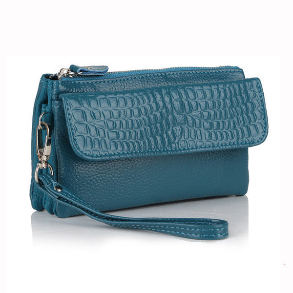 2017 Hot women bag genuine leather wristlet evening clutch female stone pattern lady purse messenger bags,YB-DM608