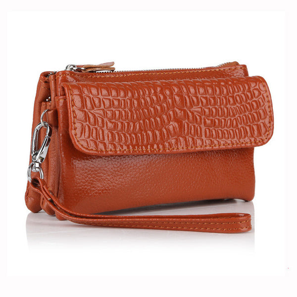 2017 Hot women bag genuine leather wristlet evening clutch female stone pattern lady purse messenger bags,YB-DM608