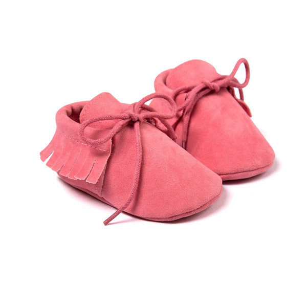 G20 Newborn Baby Boy Girl Baby Moccasins Soft Moccs Shoes Bebe Fringe Soft Soled Non-slip Footwear Crib Shoes PU Suede Leather