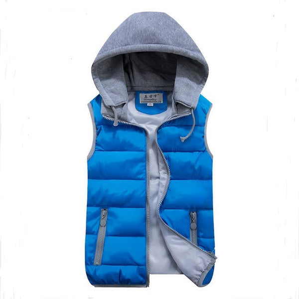 women's cotton wool collar hooded down vest Removable hat Hot high quality Brand New female winter warm Jacket&Outerwear Thicken