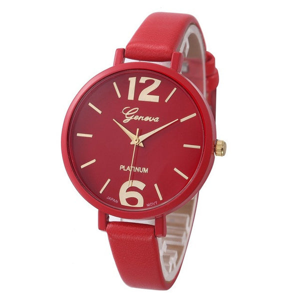 2016 Fashion Women Bracelet Watch Geneva Famous brand Ladies Faux Leather Analog Quartz Wrist Watch Clock Women relojes mujer