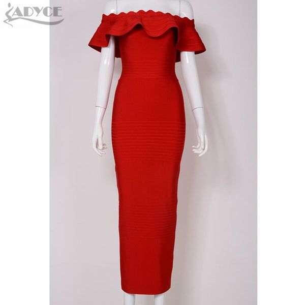 2017 New pink Off The Shoulder strapless Bandage Dress blue Red Bodycon Elegant  Luxury Noble party Dress women bodycon dress