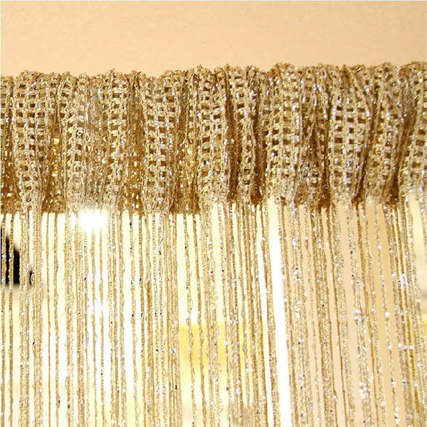 Curtain New Style Silver Silk Curtain Living Room/Door/Window Partition Sheer Curtain Free&Drop Shipping