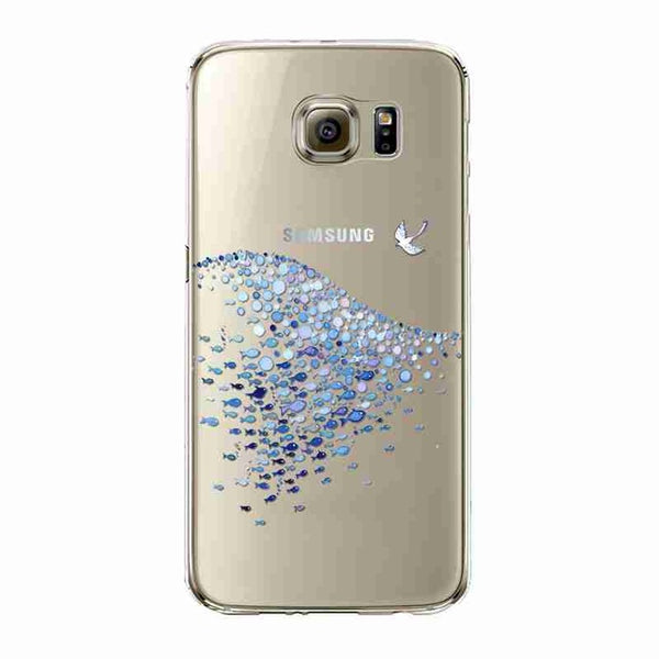 Phone Case For Samsung Galaxy S5/6 S6Edge Beautiful Dandelion Balloons Peacock Fruit Soft TPU Back Cover Skin Shell Capa Celular