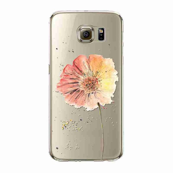 Phone Case For Samsung Galaxy S5/6 S6Edge Beautiful Dandelion Balloons Peacock Fruit Soft TPU Back Cover Skin Shell Capa Celular