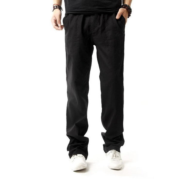 2017 Fashion Men linen pants  Comfortable Male trousers jogger pants casual straight pants plus size M-4XL Free Shipping