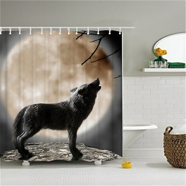 Polyester Shower Curtain Bathroom Decor Home Decorations Seabed Fish / Summer Beach / Violin / Wolf Howl / White Shark