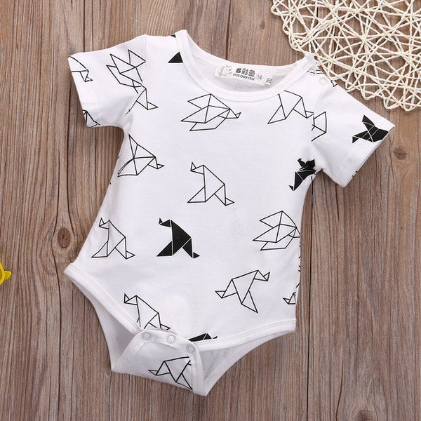 0-24M Newborn Baby Clothes Infant Kids Boys Girls Cute Short Sleeve Bodysuit Summer Toddle Child One-Pieces Clothing