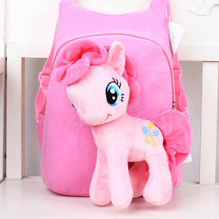 New Brand High Quality Cute 3D My Little Pony Minion Plush Backpack Children's Shoulder Bag Cartoon School Bag for Kids Satchel
