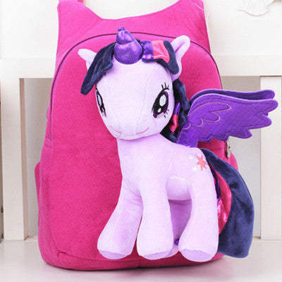 New Brand High Quality Cute 3D My Little Pony Minion Plush Backpack Children's Shoulder Bag Cartoon School Bag for Kids Satchel