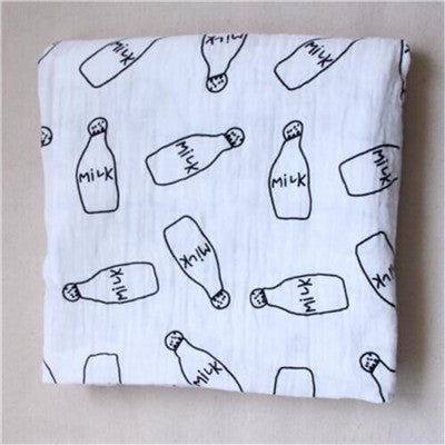 Newborn Muslin Blanket Infant 100% Cotton Double Gauze Bath Towel Baby Swaddle Blankets Hold Wraps 120cm*120cm 185g 30C