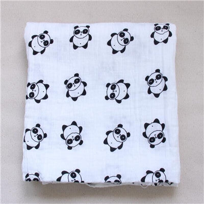 Newborn Muslin Blanket Infant 100% Cotton Double Gauze Bath Towel Baby Swaddle Blankets Hold Wraps 120cm*120cm 185g 30C