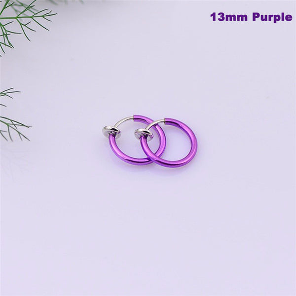 2 Piece Fake Nose Ring Goth Punk Lip Ear Nose Clip On Fake Septum Piercing Nose Ring Hoop Lip Hoop Rings Earrings SWXFR57