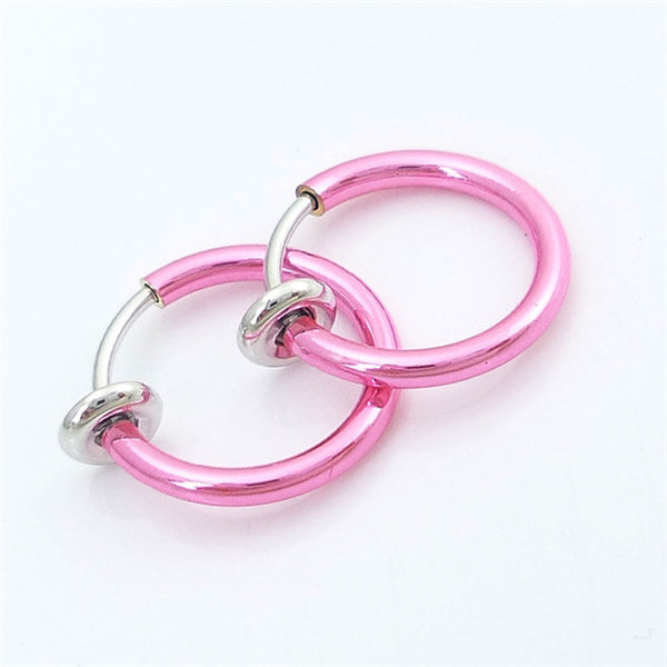 2 Piece Fake Nose Ring Goth Punk Lip Ear Nose Clip On Fake Septum Piercing Nose Ring Hoop Lip Hoop Rings Earrings SWXFR57