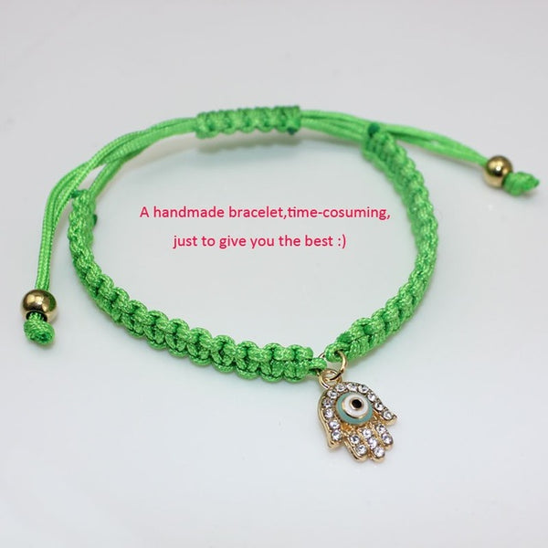 Red String handmade hamsa hand eye charm bracelet bring you lucky protect peaceful friendship turkish jewelry pulsera cuerda