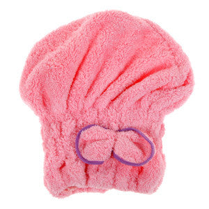 2017 6 Colors Quickly Dry Hair Hat Microfiber Solid Hair Turban Womens Girls Ladies Cap Bathing Tool Drying Towel Head Wrap Hat
