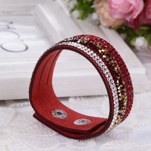 2015 New Fashion Lap  Layer Wrap Bracelets Slake Leather Bracelet  for women With Crystals Couple Jewelry