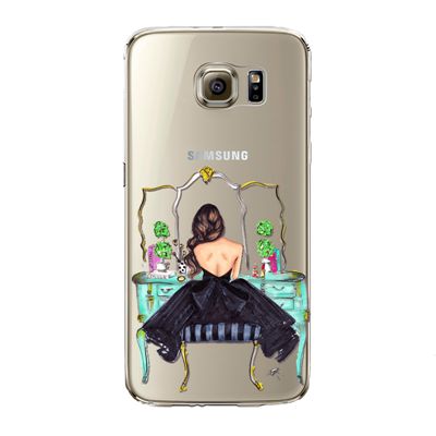 Phone Case for Samsung Galaxy S5 S6 S6Edge S6Edge+ S7 S7edge Cover Soft Silicon Painted Fashion Shopping Girl Mobile Phone Bag