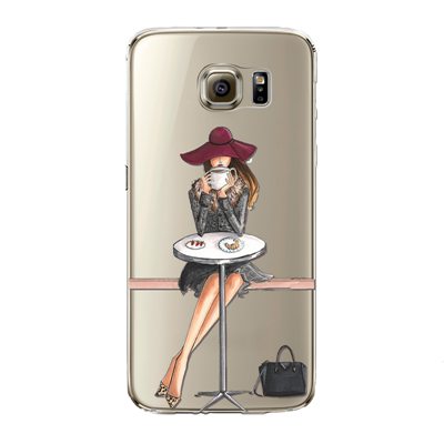 Phone Case for Samsung Galaxy S5 S6 S6Edge S6Edge+ S7 S7edge Cover Soft Silicon Painted Fashion Shopping Girl Mobile Phone Bag