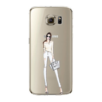 Phone Case for Samsung Galaxy S5 S6 S6Edge S6Edge+ S7 S7edge Cover Soft Silicon Painted Fashion Shopping Girl Mobile Phone Bag