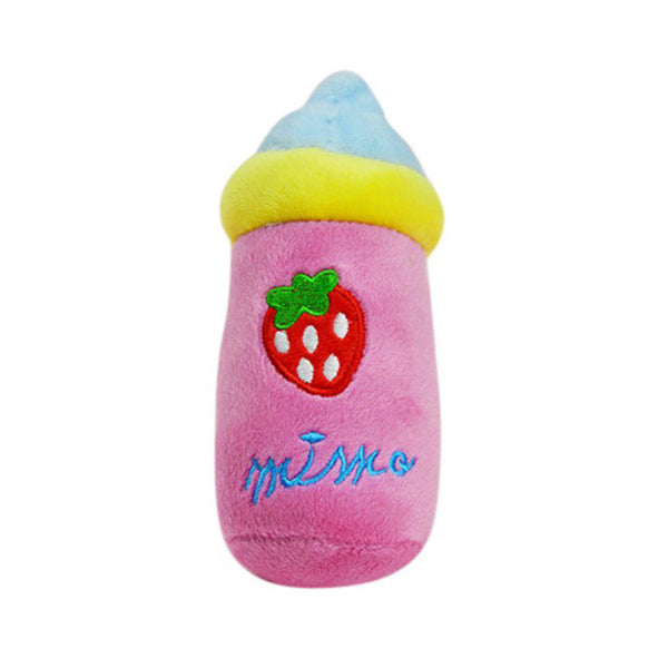 Pet Chew Squeaker Squeaky Plush Sound Fruits Vegetables And Feeding Bottle Dog Toys 13 Designs