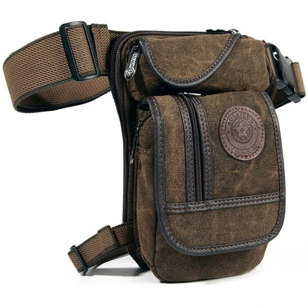New Men's Canvas Drop Leg Bag Waist Fanny Pack Belt Hip Bum Military Travel Motorcycle Multi-purpose Messenger Shoulder Bags