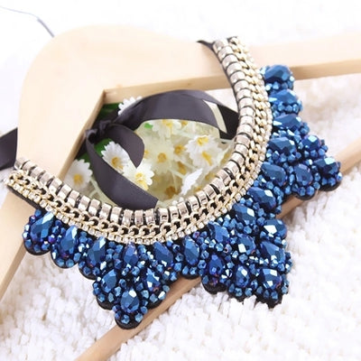 2016 Fashion Collar Flower Power choker Vintage Bohemian Long  Necklace Women Maxi big bead fine Jewelry  charms collier femme