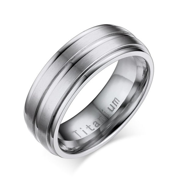 Vnox 8mm Black Men Ring 100% Titanium Carbide Men's Jewelry Wedding Bands Classic Boyfriend Gift