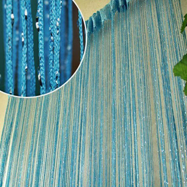 13 Colors Vogue Curtain Silver Silk Tassel String 200cm x 100cm Door Window Living Room Divider Curtain Valance L1