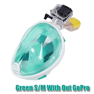 2017 New Scuba GoPro Camera Snorkel Mask Underwater Anti Fog Full Face Snorkeling Diving Mask  with Anti-skid Ring Snorkel