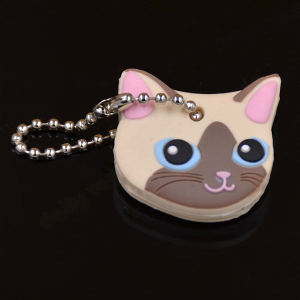 Lychee New Arrival PVC Cute Rabbit Pet Dog Cat Key Cover Cap Rubber Pug Key Chain Key Ring Men Women Unisex