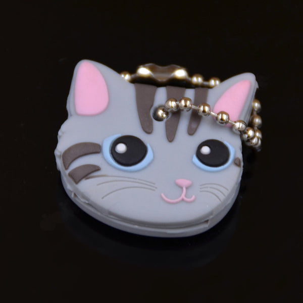 Lychee New Arrival PVC Cute Rabbit Pet Dog Cat Key Cover Cap Rubber Pug Key Chain Key Ring Men Women Unisex