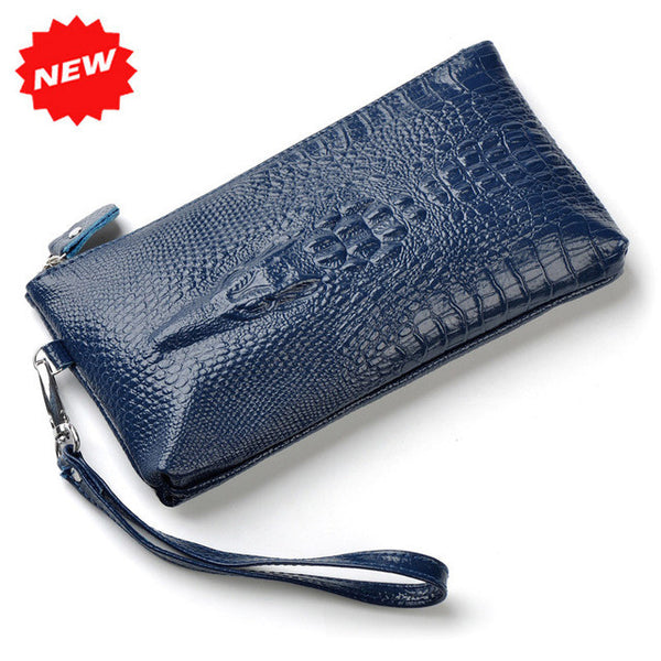 Hot 3D Crocodile  100% Genuine Leather Wristlet Day Clutch Evening Bags Fashion Women Mobile Phone Bag Coin Purse,ANS-SL-87