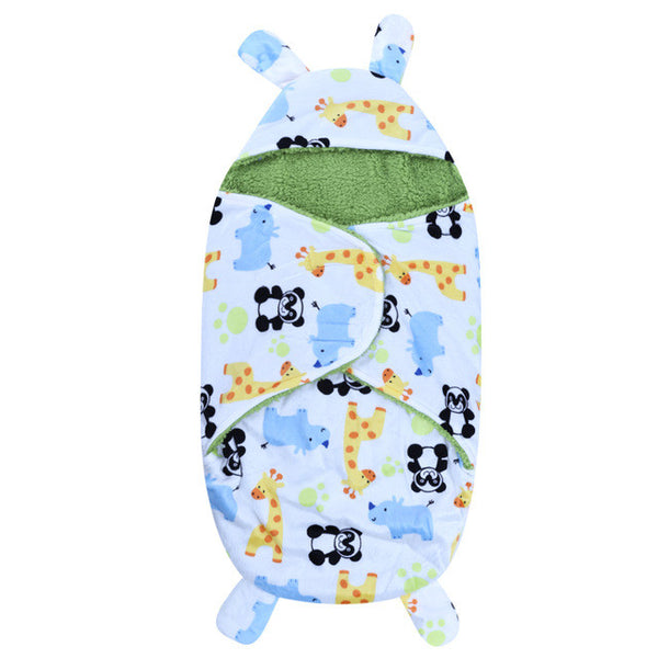 Winter Baby Swaddle Wrap Swaddling Baby Blankets Newborn Infant Towel Soft Short Plush Envelope Swaddling Sleeping Bag