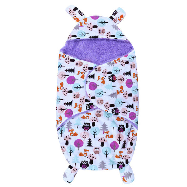 Winter Baby Swaddle Wrap Swaddling Baby Blankets Newborn Infant Towel Soft Short Plush Envelope Swaddling Sleeping Bag