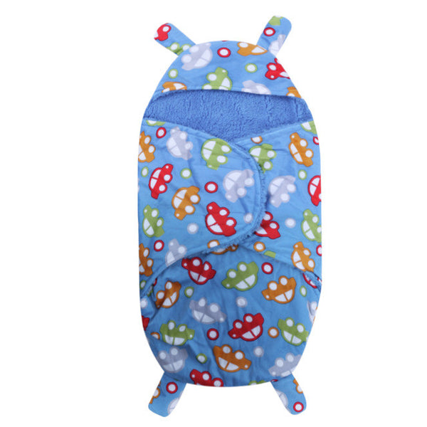 Winter Baby Swaddle Wrap Swaddling Baby Blankets Newborn Infant Towel Soft Short Plush Envelope Swaddling Sleeping Bag