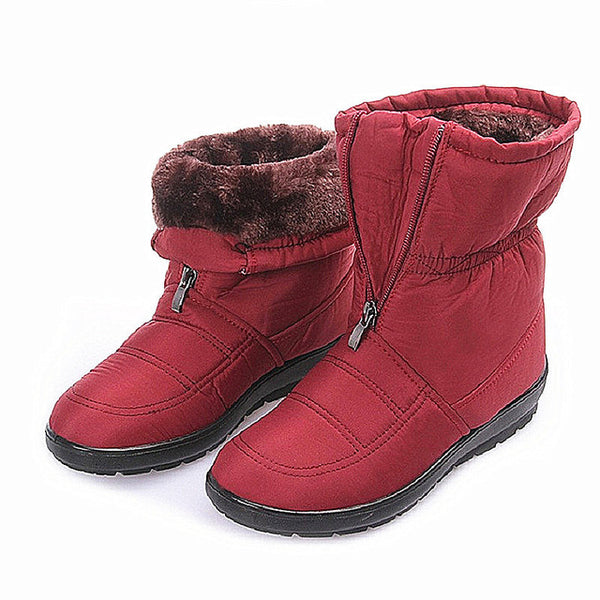 Winter Women Boots Female Waterproof Ankle Boots Down Warm Snow Boots Ladies Shoes Woman Zipper Fur Insole Free Botas Mujer
