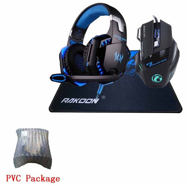 In Stock 5500 DPI X7 Pro Gaming Mouse+EACH G2000 Hifi Pro Gaming Headphone Game Headset+Gift Big Gaming Mousepad for Pro Gamer