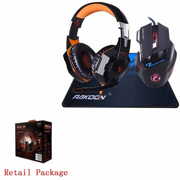 In Stock 5500 DPI X7 Pro Gaming Mouse+EACH G2000 Hifi Pro Gaming Headphone Game Headset+Gift Big Gaming Mousepad for Pro Gamer