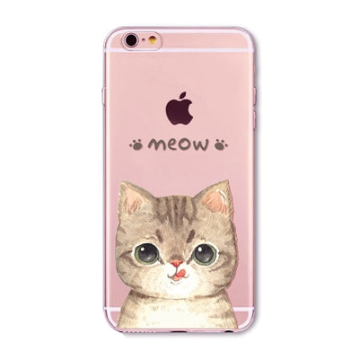 Phone Bag Case Cover for iPhone 4S 5 5S SE 6 6S 6Plus 6s Plus Thin Transparent Soft Cat Owl Rabbit Tiger Printed Phone Cover