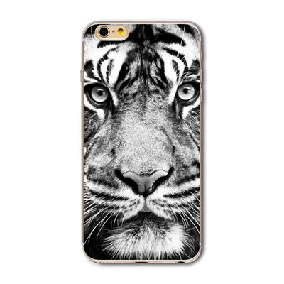 Phone Bag Case Cover for iPhone 4S 5 5S SE 6 6S 6Plus 6s Plus Thin Transparent Soft Cat Owl Rabbit Tiger Printed Phone Cover