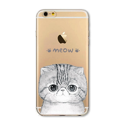 Phone Bag Case Cover for iPhone 4S 5 5S SE 6 6S 6Plus 6s Plus Thin Transparent Soft Cat Owl Rabbit Tiger Printed Phone Cover