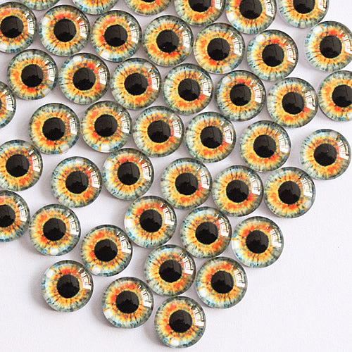 12mm 22colors for Choice All In Pairs Dragon Eyes Round Glass Cabochon Jewelry Finding Cameo Pendant Settings 50pcs/lot K03036